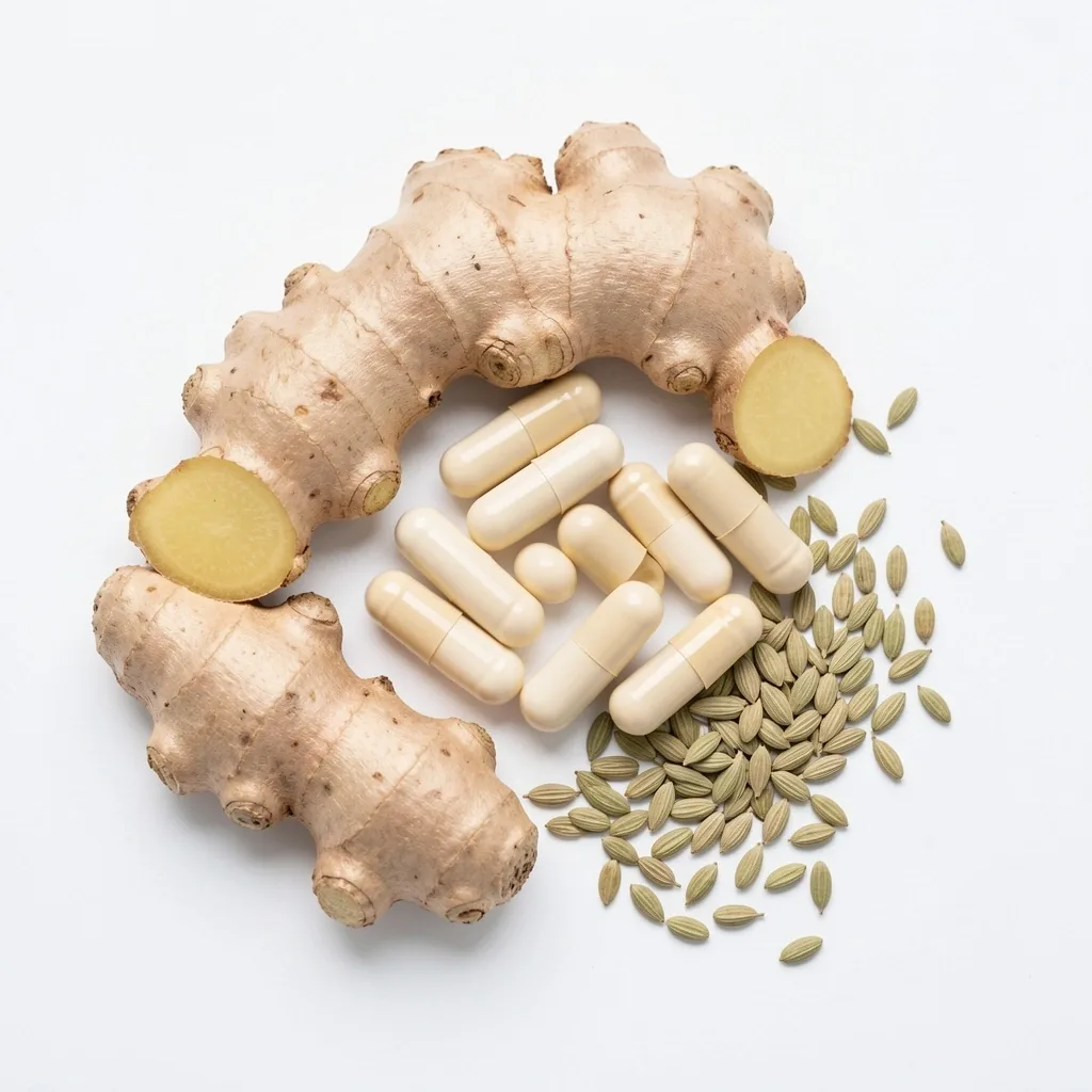 Digestive support capsules with natural ingredients