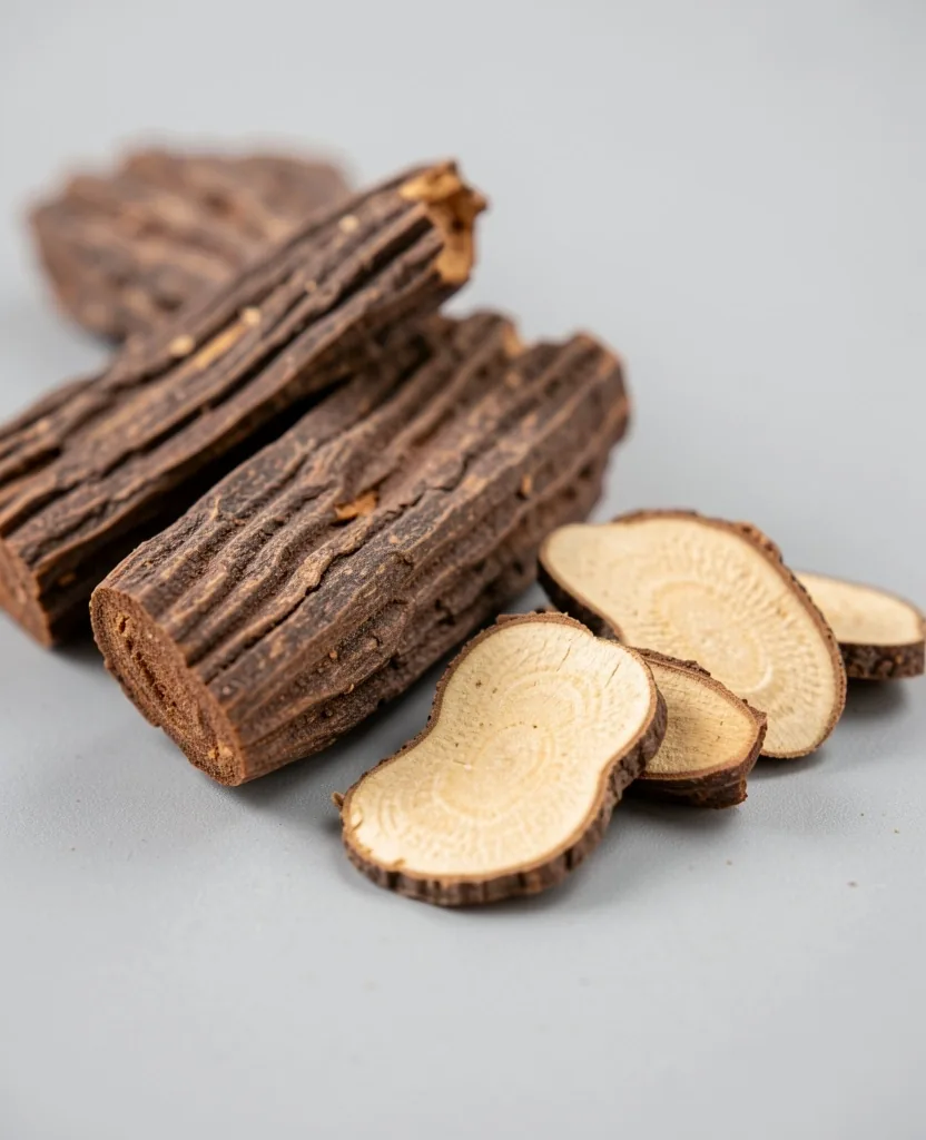 Dried botanical roots used in men's wellness supplements